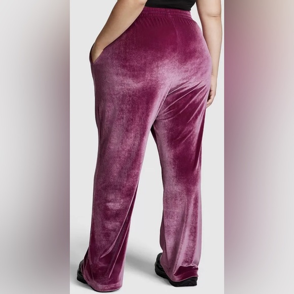 Victoria Secret Pink Bling Velour Shine Full-zip Crop Hoodie & Wide-leg Pants M - Picture 8 of 10